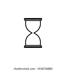 Hourglass lineares Symbol auf Schwarz. Sand-Uhr-oder-Stunde-Glaszeichen. Einzeln auf weißem Hintergrund. Zeit, Zeitgeber, Countdown-Konzept. Warte Illustration. Design für mobile, Web, App, ui, ux. Vektor EPS10