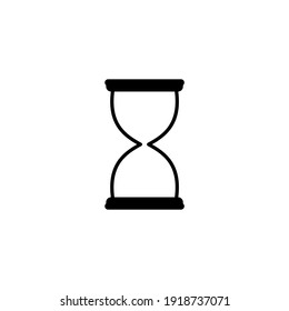 Hourglass linear icon in black. Simple sand clock or hour glass sign. Isolated on white background. Time, timer, countdown concept. Wait illustration. Design mobile, web, app, ui, ux. Vector EPS 10