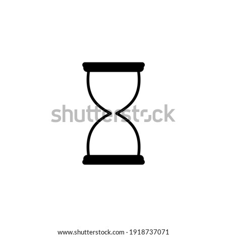 Hourglass linear icon in black. Simple sand clock or hour glass sign. Isolated on white background. Time, timer, countdown concept. Wait illustration. Design mobile, web, app, ui, ux. Vector EPS 10