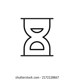 Hourglass linear icon. Flat hourglass or glass hour mark Isolated on white background. Time, timer, countdown concept. Waiting illustration. For mobile sites, web, apps