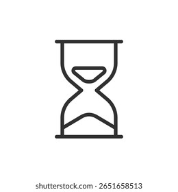 Hourglass, linear icon. Time flow, deadline, and countdown symbol. Line with editable stroke.