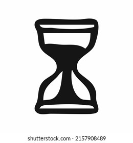 Hourglass. Linear icon. Vector doodle illustration.