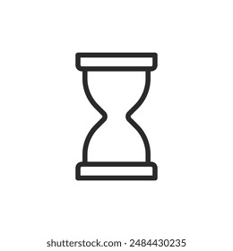 Hourglass, linear style icon. Classic hourglass showing the passage of time. Editable stroke width.