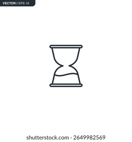 Hourglass, linear style sign for mobile concept and web design. Symbol, logo illustration. Pixel perfect vector graphics