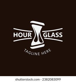 Hourglass logo ancient vintage style object design template flat vector