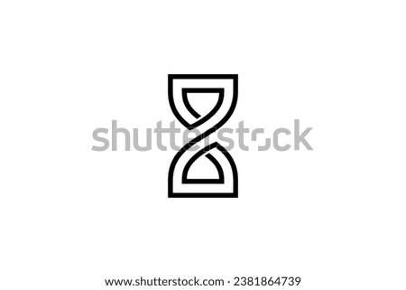 Hourglass logo design template simple flat vector