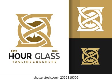 Hourglass logo design vector symbol icon illustration