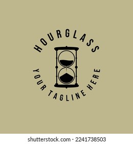 hourglass logo icon vector illustration design graphic, vintage logo