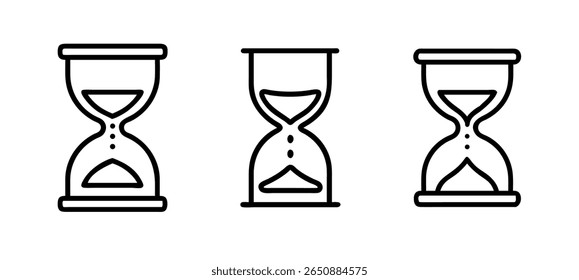 Ícones do logotipo da ampulheta para hora e prazo final