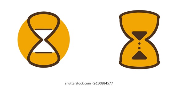 Ícones do logotipo da ampulheta para hora e prazo final