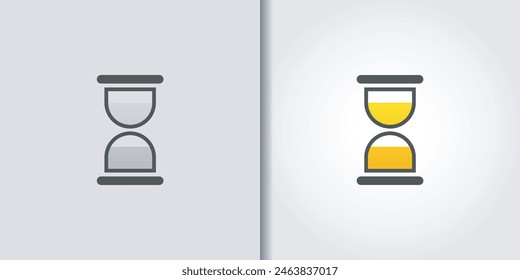 reloj de arena logo conjunto color Vector