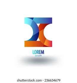 Plantilla con el logotipo de vidrio horario. Icono de bucle abstracto.