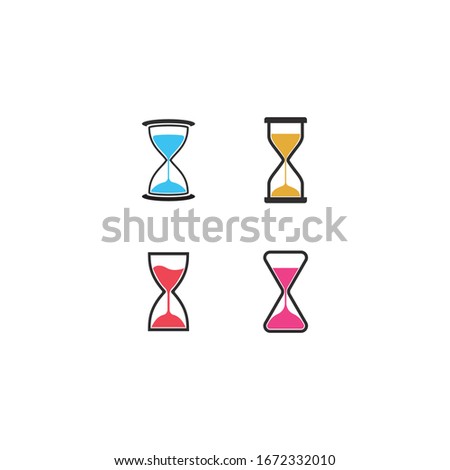 Hourglass logo vector icon illustration design 