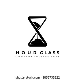 Hourglass logo vector illustration design, simple creative hourglass logo symbol icon template design