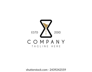 hourglass logo vector illustration design, simple logo for branding, company, store , business