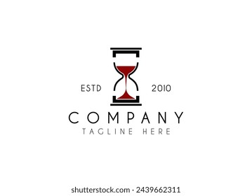 hourglass logo vector illustration design, simple logo for branding, company, store , business