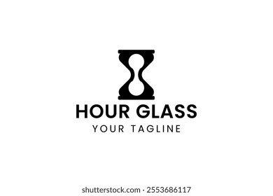 Hourglass logo vector illustration design, simple creative hourglass logo symbol icon template design