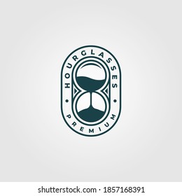 hourglass logo vintage vector minimalist illustration design