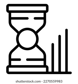 Vector de contorno de icono del gestor de vidrio horario. Gente de arriba. Trabajador de negocios