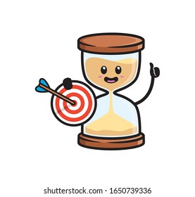 Hourglass mascot character design vector