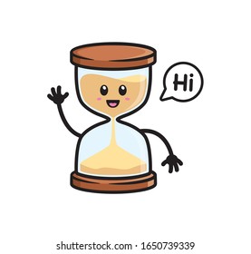Hourglass mascot character design vector