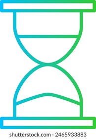 Hourglass measurement icon with blue and green gradient outline style. clock, hourglass, time, timer, watch, countdown, glass. Vector Illustration