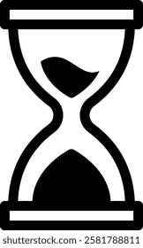 Hourglass measuring the passage of time, with sand flowing steadily from the top bulb to the bottom, symbolizing countdowns, deadlines, and the continuum of history