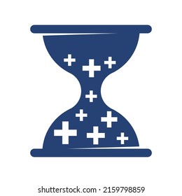 hourglass medical cross health logo Icon Illustration Brand Identity
