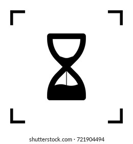 Hourglass minimal vector icon. Sandglass flat line icon for websites and mobile minimalistic flat design.