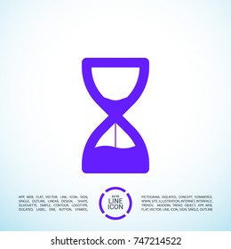 Hourglass minimal vector icon. Sandglass flat line icon for websites and mobile minimalistic flat design.
