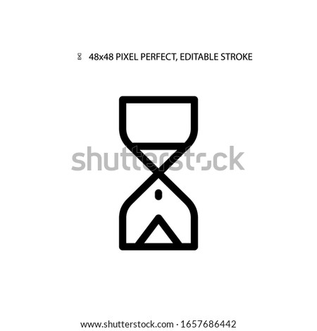 Hourglass minimalistic line icon vector illustration.Editable stroke. 48x48 Pixel Perfect.