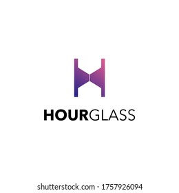Hourglass modern logo illustration, time symbol.