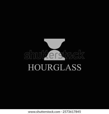 Hourglass modern typography logo vector illustration. Hourglass abstract icon design element.