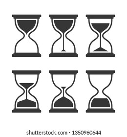 Hourglass modern vector icons set. Isolated on white background