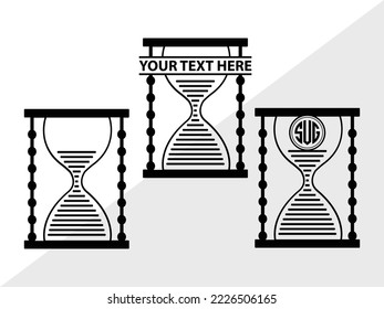 Hourglass Monogram Printable Vector Illustration