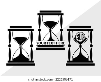 Hourglass Monogram Printable Vector Illustration