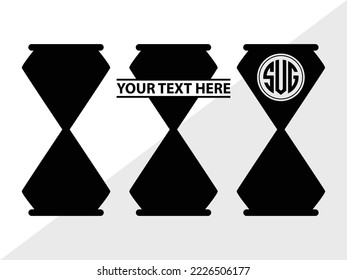 Hourglass Monogram Printable Vector Illustration