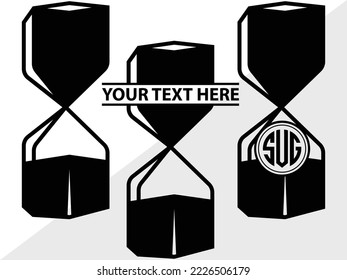 Hourglass Monogram Printable Vector Illustration