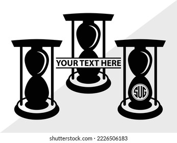 Hourglass Monogram Printable Vector Illustration