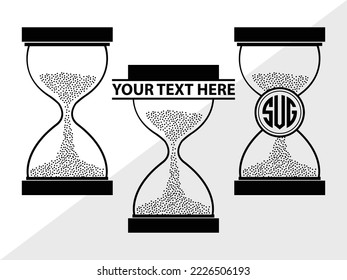 Hourglass Monogram Printable Vector Illustration