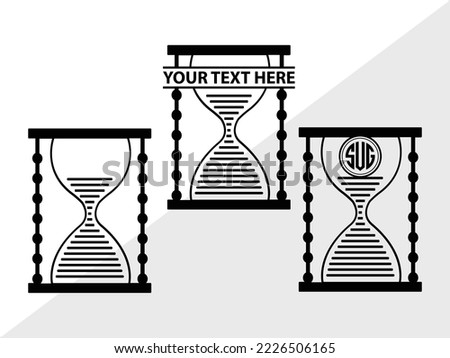 Hourglass Monogram Printable Vector Illustration