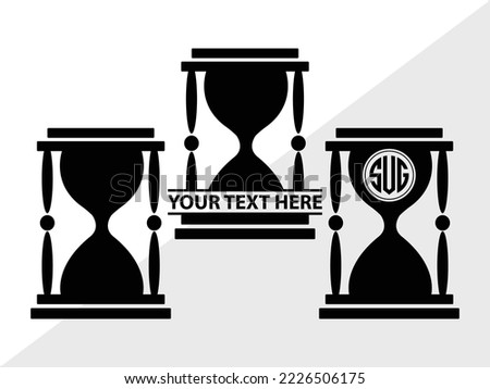 Hourglass Monogram Printable Vector Illustration