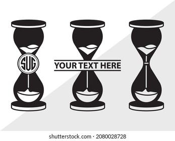 Hourglass Monogram, Sandglass, Printable Vector Illustration