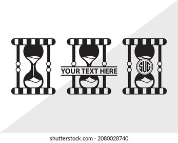 Hourglass Monogram, Sandglass, Printable Vector Illustration