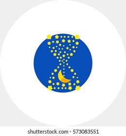 Hourglass with Moon and Stars Icon