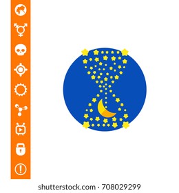 Hourglass with Moon and Stars Icon