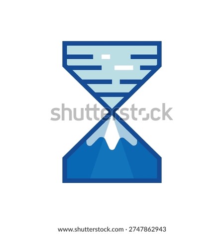 Hourglass With Mountain Inside Symbolizing Time, Change, Focus, And Endurance.