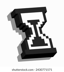 Hourglass mouse 3d cursor. Loading, waiting icon. Vector clipart.