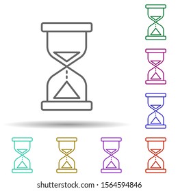 Hourglass multi color icon. Simple thin line, outline vector of speed icons for ui and ux, website or mobile application