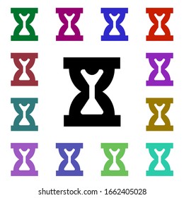 Hourglass multi color style icon. Simple glyph, flat vector of web icons for ui and ux, website or mobile application